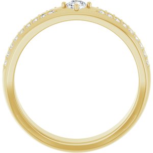 14K Yellow Gold Set 10 Lab-Grown Diamond Round 3.5 Mm 5.9 Mm Vs, F+ Polished 1/2 Ctw Lab-Grown Diamond Band Size 10