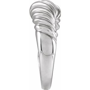 Sterling Silver Polished Dome Wrap Ring Size 6