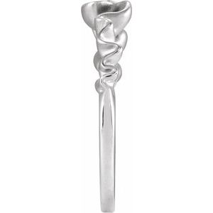 Sterling Silver Bead Blast/Polished 5.35 Mm Polished Freeform Ribbon Stackable Ring Size 7