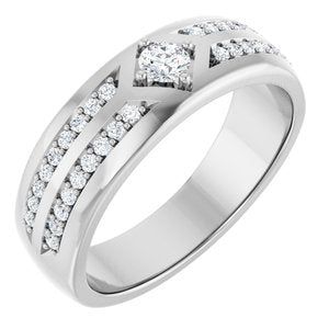 14K White Gold Set 10 Lab-Grown Diamond Round 3.5 Mm 5.9 Mm Vs, F+ Polished 1/2 Ctw Lab-Grown Diamond Band Size 10