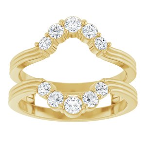 14K Yellow Gold Lab-Grown Diamond Round None Lab-Grown Diamond Polished 1/2 Ctw Lab-Grown Diamond Ring Guard Size 7