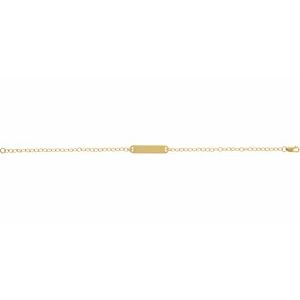 14K Yellow Gold 23.6 X 5 Mm 7 In Polished Engravable Bar Bracelet