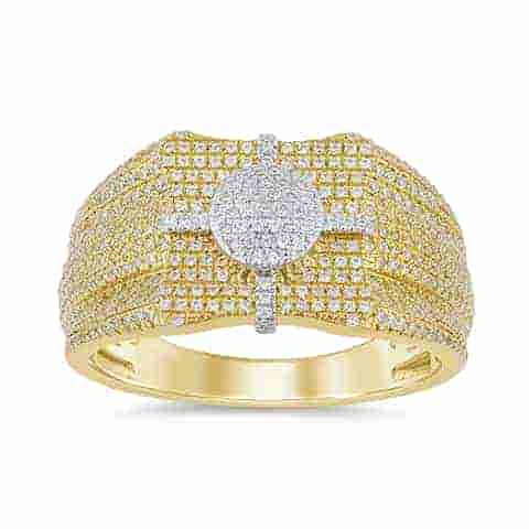 10K Two Tone Gold 0.73 Cttw Diamond Mens Ring