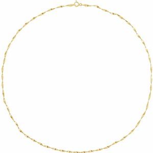 14K Yellow Gold Twisted Herringbone Chain, Length: 7 In, Width: 1.6 Mm