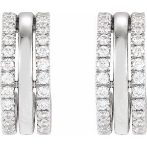14K White Gold Round 1.3 Mm 1/2 Ctw Natural Diamond Earrings