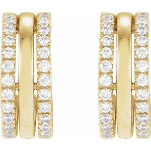 14K Yellow Gold Round 1.3 Mm 1/2 Ctw Natural Diamond Earrings
