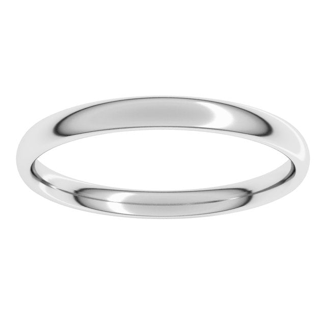 14K Yellow Or White Or Rose Gold Or Sterling Silver Or Platinum Comfort-Fit Lightweight European-Style Band