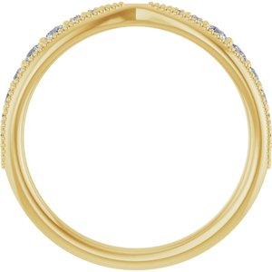 14K Yellow Gold Lab-Grown Diamond Round Lab-Grown Diamond Polished 1/4 Ctw Lab Grown Diamond Matching Contour Band Size 7