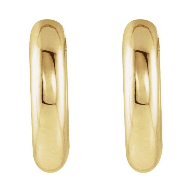 14K Yellow Gold 12 Mm 2.7 Mm Pair Hinged Polished Hinged Earrings