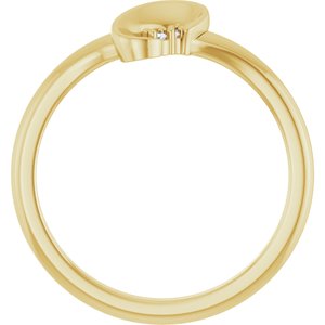 14K Yellow Gold Natural Diamond Round 1.2 Mm Natural Diamond Polished .01 Ctw Natural Diamond Freeform Ring Size 7