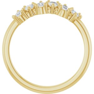 14K Yellow Gold Pear 4 X 2.5 Mm Polished 5/8 Ctw Lab-Grown Diamond Anniversary Band Size 7