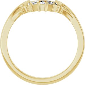 14K Yellow Gold Tapered Baguette 3 X 1.5 X 1.25 Mm 1/10 Ctw Natural Diamond Contour Band Size 7