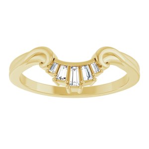 14K Yellow Gold Tapered Baguette 3 X 1.5 X 1.25 Mm 1/10 Ctw Natural Diamond Contour Band Size 7