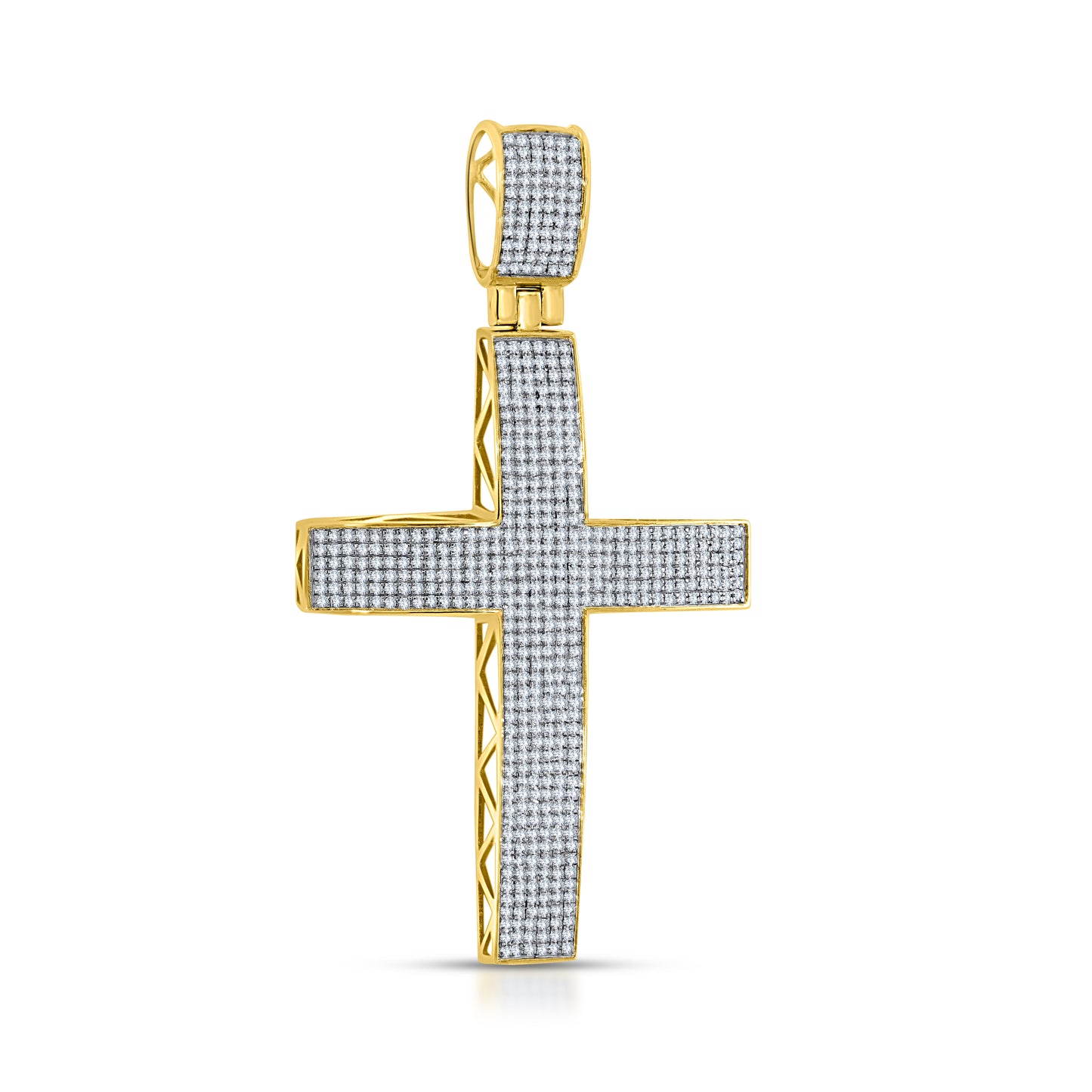 10K Yellow Gold 0.99- 1.02 Cttw Diamond " Cross" Charm