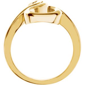 10K Yellow Gold Polished Freeform Ring Size 7