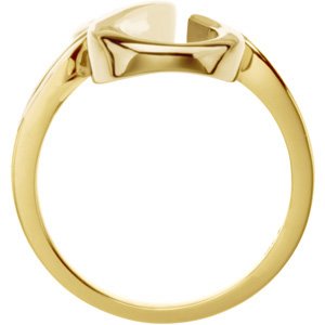 10K Yellow Gold Polished Freeform Ring Size 7