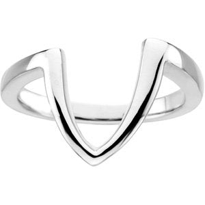 14K White Gold Polished Freeform Ring Size 7
