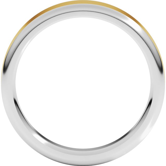 14K Yellow/White Or White/Yellow Gold Standard Comfort Fit With Round Edge Flat Band