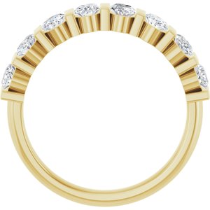14K Yellow Gold Oval 4 X 3 Mm 1 1/4 Ctw Natural Diamond Matching Band Size 7