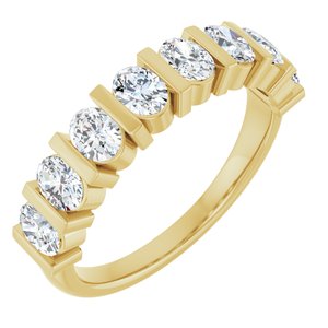 14K Yellow Gold Oval 4 X 3 Mm 1 1/4 Ctw Natural Diamond Matching Band Size 7