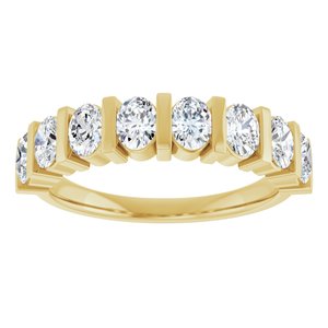 14K Yellow Gold Oval 4 X 3 Mm 1 1/4 Ctw Natural Diamond Matching Band Size 7