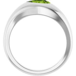 14K White Gold Natural Peridot Pear 8 X 5 Mm Polished Natural Peridot Ring Size 7