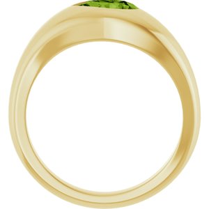 14K Yellow Gold Natural Peridot Pear 8 X 5 Mm Polished Natural Peridot Ring Size 7
