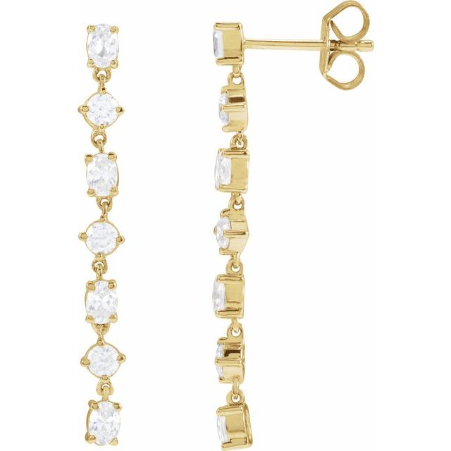 14K Yellow Gold Oval 3.2 X 2.3 Mm Pair Friction Back Polished Dangle Earring Mounting