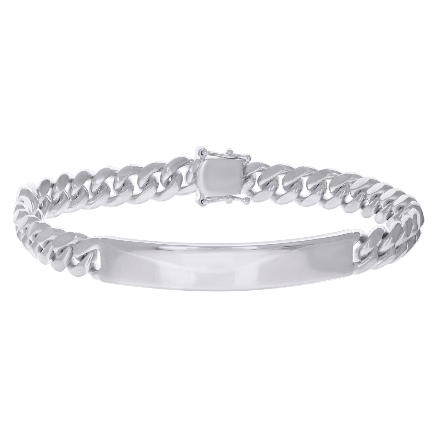 925-Sterling-Rhodium Solid Miami Cuban Id Bracelet