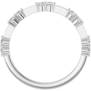 14K White Gold Round 2 Mm Polished 1/4 Ctw Lab-Grown Diamond Anniversary Band Size 7