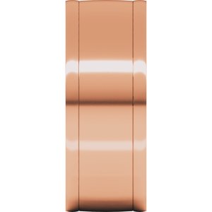 18K Yellow Or White Or Rose Gold Round-Edge Grooved Comfort-Fit Half Round Band