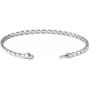 14K White Gold Emerald 3.5 X 2.4Mm G-H Si 6 1/4 Ctw Lab-Grown Diamond Line Bracelet, Length: 7 In