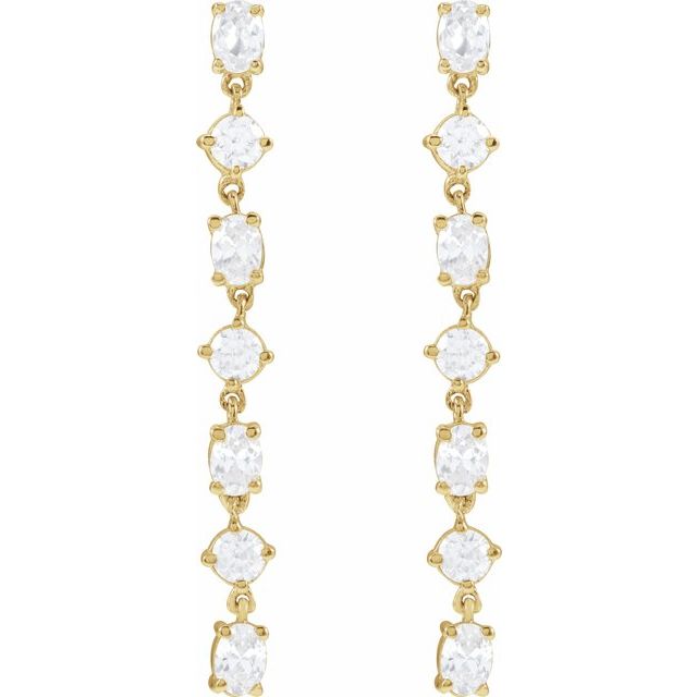14K Yellow Gold Oval 3.2 X 2.3 Mm Pair Friction Back Polished Dangle Earring Mounting