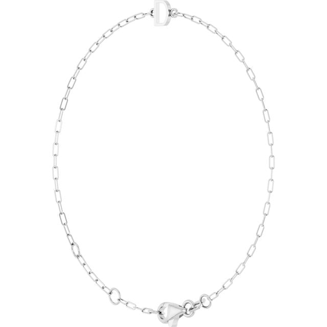 14K Yellow Or White Gold Or Sterling Silver Polished Sans Serif Initial 6.5-7.5 In Bracelet