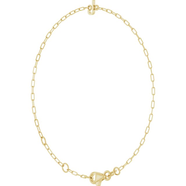 14K Yellow Or White Gold Or Sterling Silver Polished Sans Serif Initial 6.5-7.5 In Bracelet