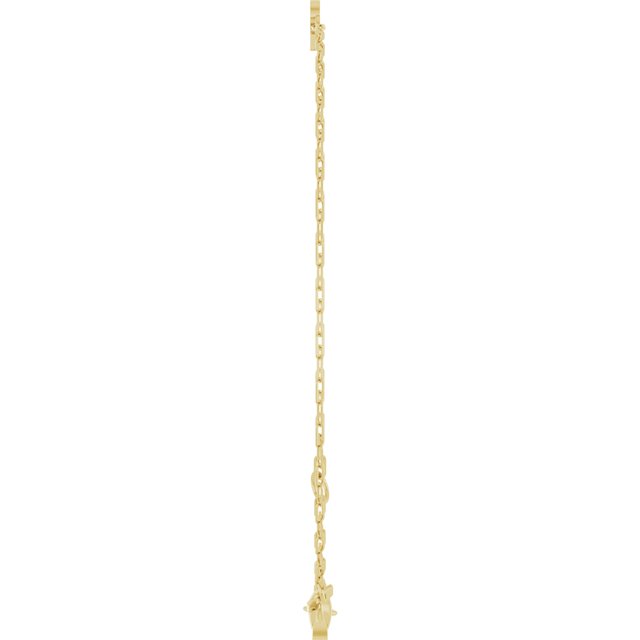 14K Yellow Or White Gold Or Sterling Silver Polished Sans Serif Initial 6.5-7.5 In Bracelet