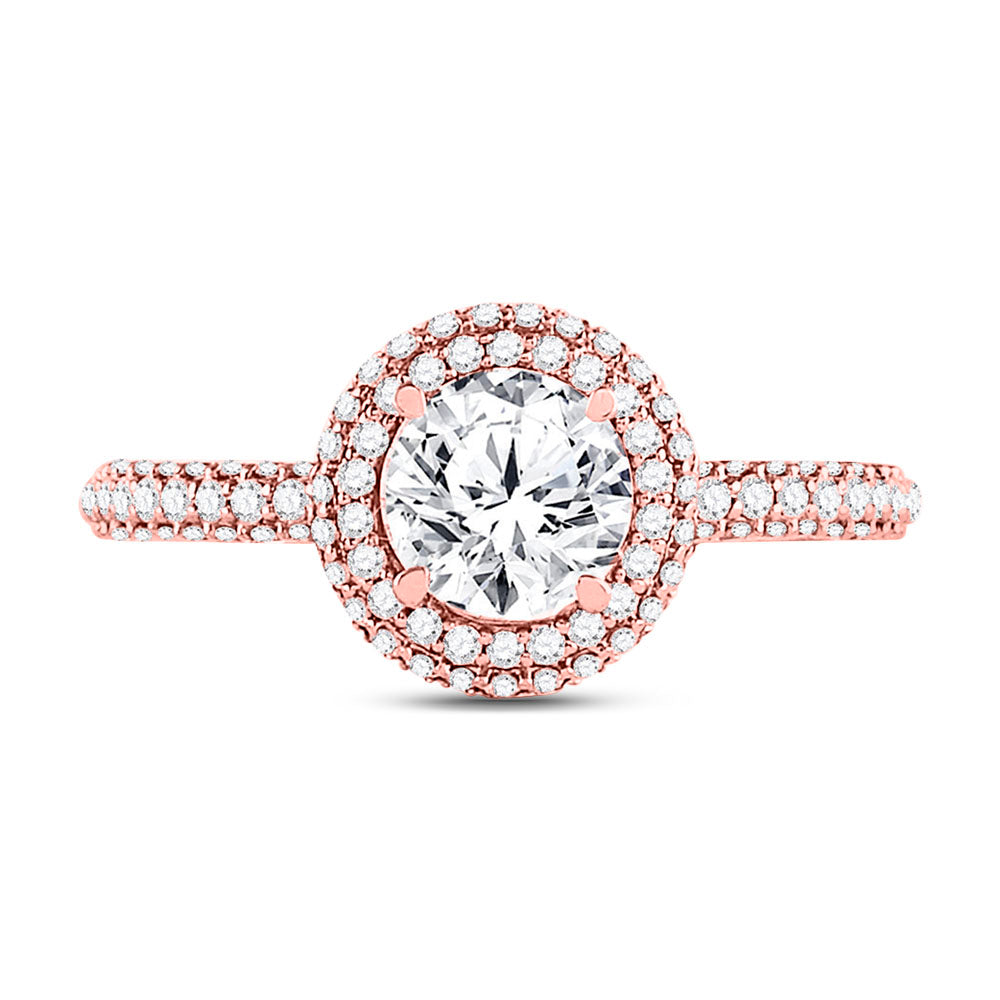 14K Rose Gold Round Diamond Solitaire Bridal Wedding Engagement Ring 1-5/8 Cttw, Womens Size: 5-10