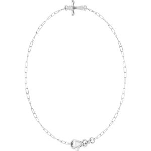 Sterling Silver 14 X 7 Mm 7 In Polished Sideways Cross Bracelet