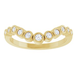 14K Yellow Gold Round Polished 1/5 Ctw Lab-Grown Diamond Contour Band Size 7