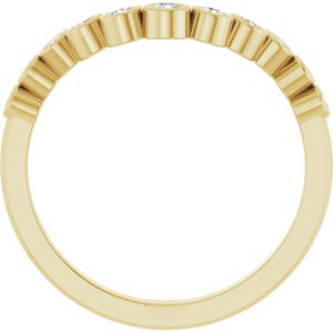 14K Yellow Gold Round Polished 1/5 Ctw Lab-Grown Diamond Contour Band Size 7