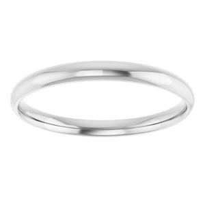 14K Yellow Or White Gold Or Sterling Silver Or Platinum 2 Mm Ultra-Lightweight Comfort Fit Band