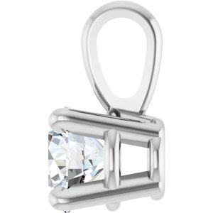 14K White Gold Round 4Mm /Si1-Si2, Gh Polished 1/4 Ct Lab-Grown Diamond 4-Prong Solitaire Pendant