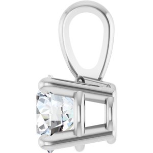 14K White Gold Round 4.5Mm /Si1-Si2, Gh Polished 1/3 Ct Lab-Grown Diamond 4-Prong Solitaire Pendant