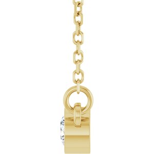 14K Yellow Gold Round 3Mm Gh Si1-Si2 1/10 Ct Lab Grown Diamond Solitaire Necklace, Length: 18 In
