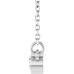 14K White Gold Round 3Mm Gh Si1-Si2 1/10 Ct Lab Grown Diamond Solitaire Necklace, Length: 18 In