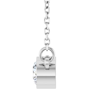 14K White Gold Round 4 Mm Moissanite Solitaire Necklace, Length: 18 In