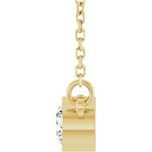 14K Yellow Gold Round 4 Mm Moissanite Solitaire Necklace, Length: 18 In
