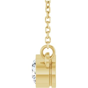 14K Yellow Gold Round 4.5Mm G-H I1 1/3 Ct Natural Diamond Solitaire Necklace, Length: 18 In