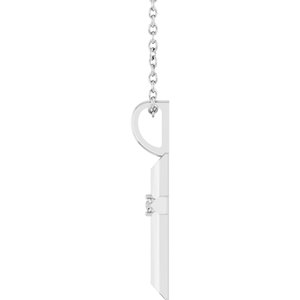 14K Yellow Gold Or Sterling Silver Round 1.2Mm G-H I1 .0075 Ct Natural Diamond Knife-Edge Necklace, Length: 18 In