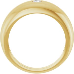 14K Yellow Gold Round 4 Mm Polished 1/4 Ct Lab-Grown Diamond Dome Ring Size 10